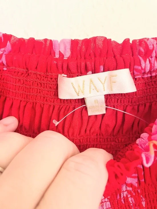 WAYF Pink Red Crop Top Ruched Feminine Coquette Going Out Top S - Picture 4 of 7